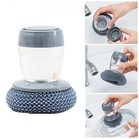 Escova Limpeza Com Dispenser Detergente Palha De Aço