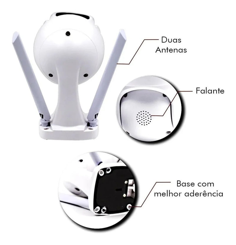 Câmera Ip Prova D'água Infravermelho Externa Wifi Hd 3