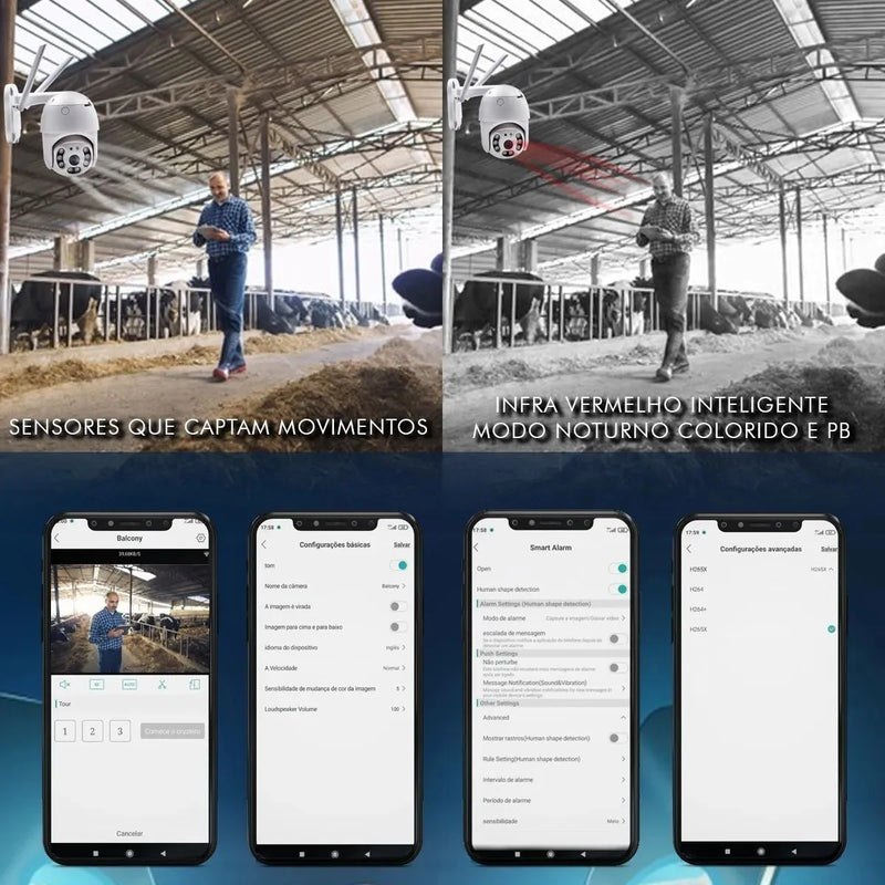 Câmera Ip Prova D'água Infravermelho Externa Wifi Hd 3
