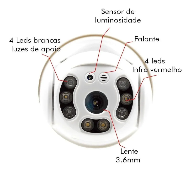 Câmera Ip Prova D'água Infravermelho Externa Wifi Hd 3