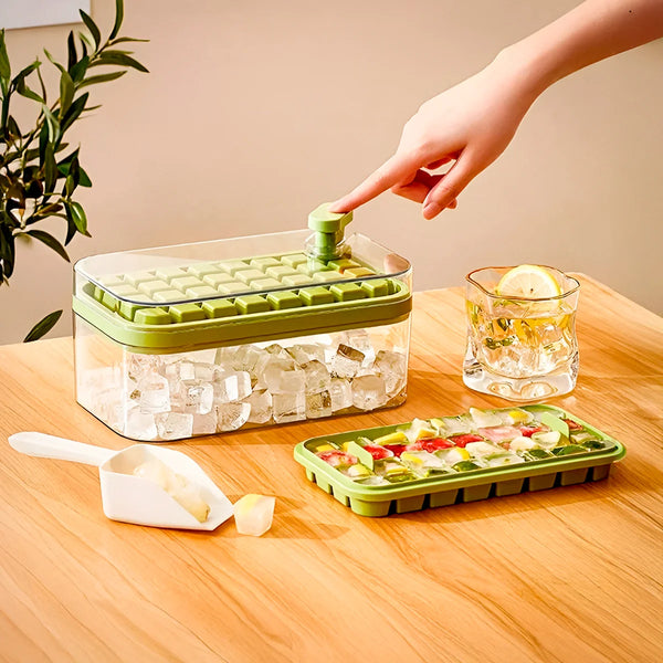 Forma De Gelo 64 Cubos Camada Dupla Recipiente