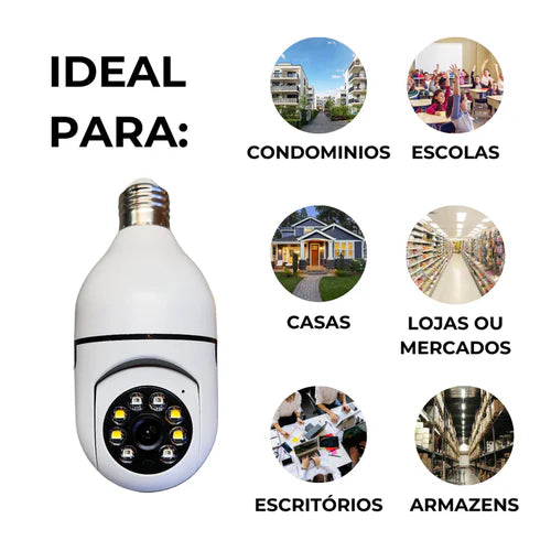 Câmera Ip Lâmpada Wifi Full Hd Visão Noturna Yoosee Bivolt