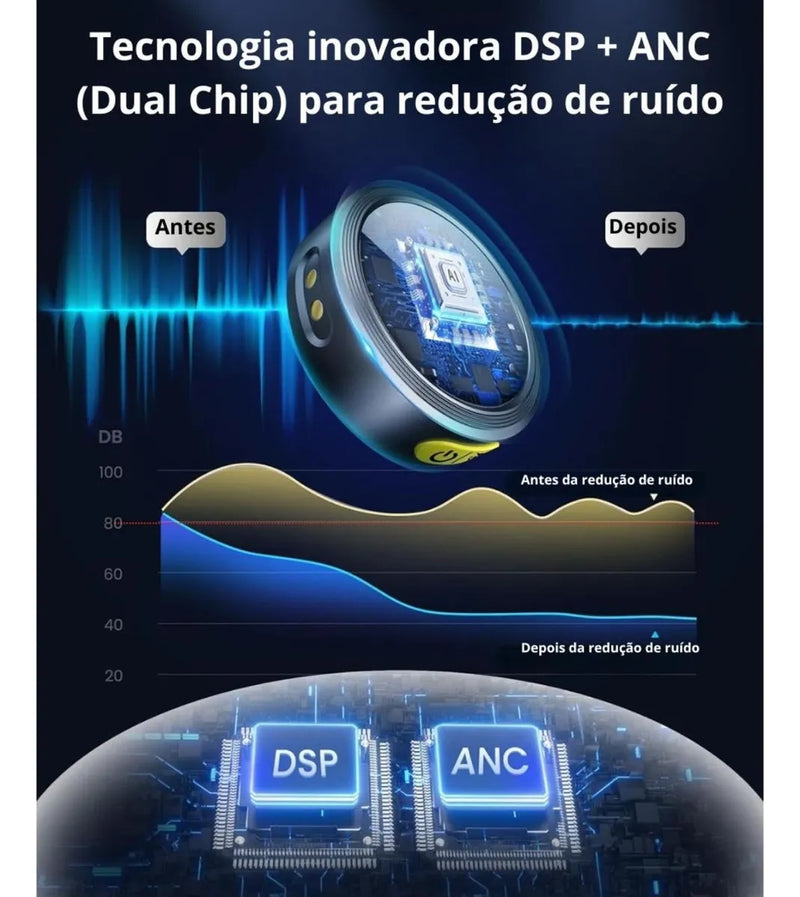 Microfone Duplo Q8 - Sem fio