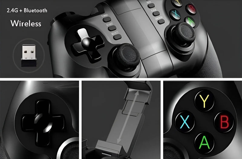 Controle Gamepad Wireless Com Adaptador 3 em 1