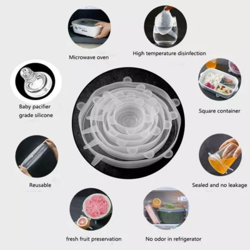12 Peças Tampas Panela Silicone