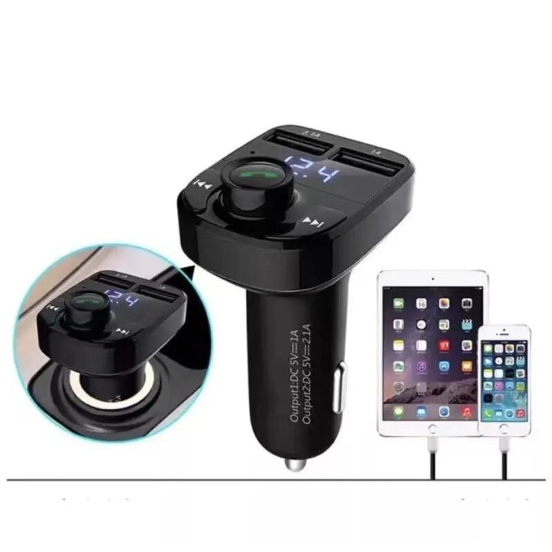 Carregador de Carro Transmissor FM Bluetooth Rádio Mp3