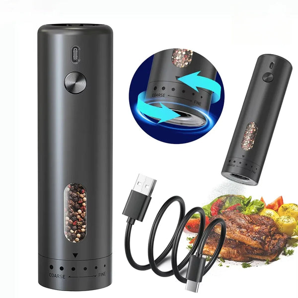 Moedor de sal e pimenta elétrico recarregável