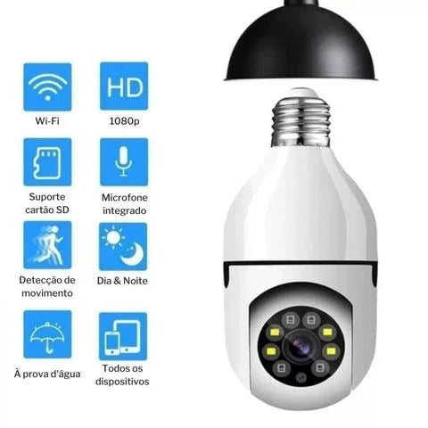 Câmera Ip Lâmpada Wifi Full Hd Visão Noturna Yoosee Bivolt